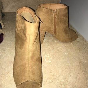 Tan heel booties